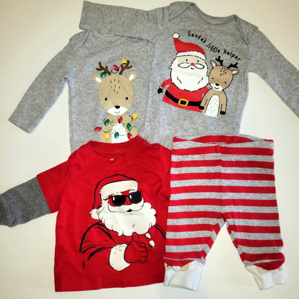 Baby Christmas Outfits (Set of 4) Longsleeve